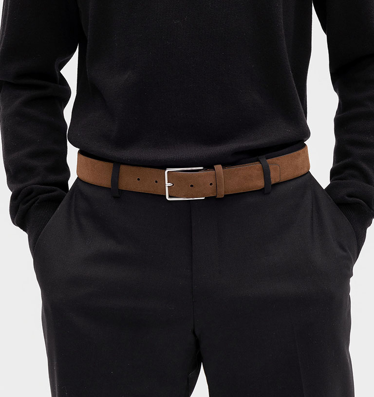 Black Suede leather belt popular Men's belts Dress suit trousers Top Quality Sizes 30