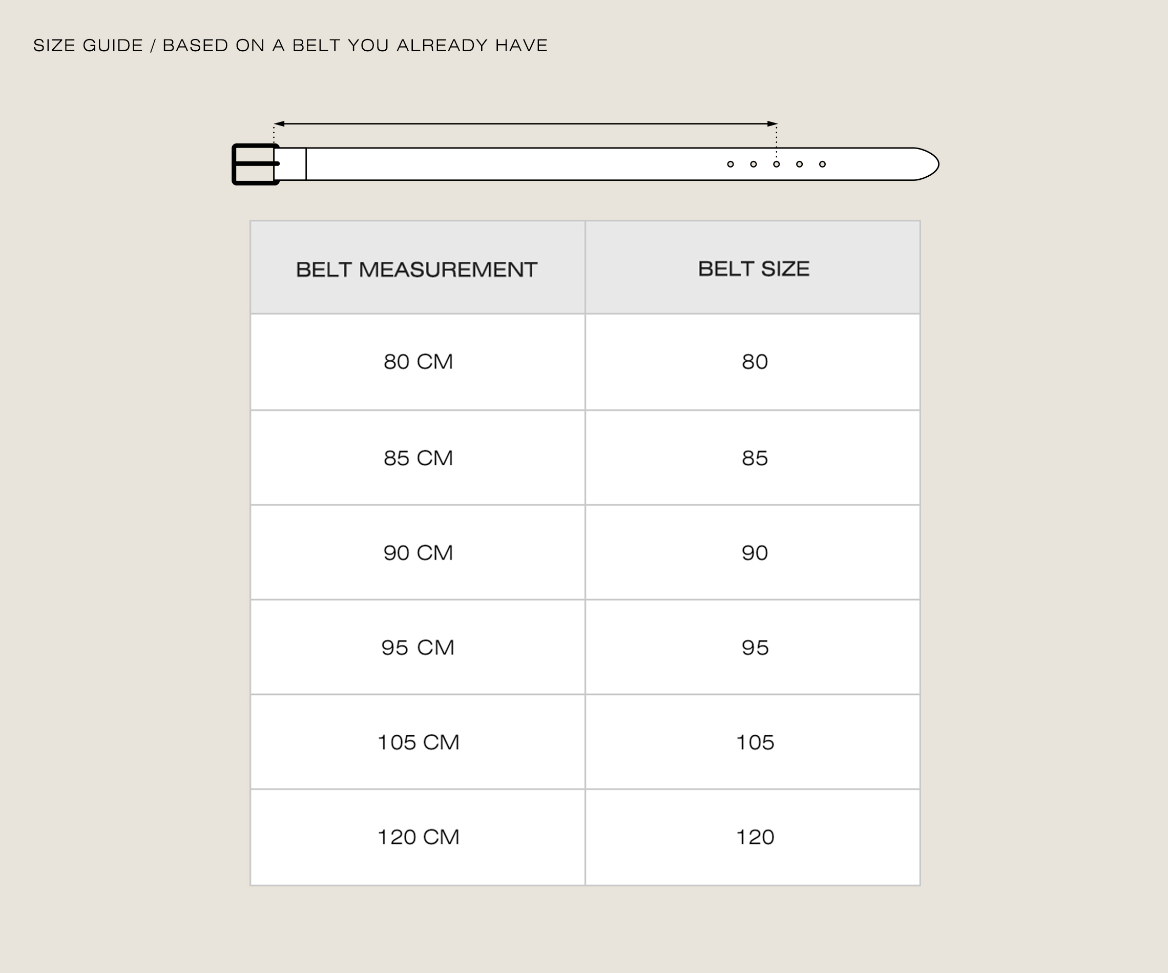 Size guide for women s belts at saddler The swedish leather